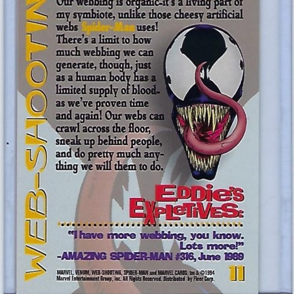 1994 Marvel Cards - Amazing Spiderman - Web-Shooting Venom - Goblin's Journal - Picture 8 of 8